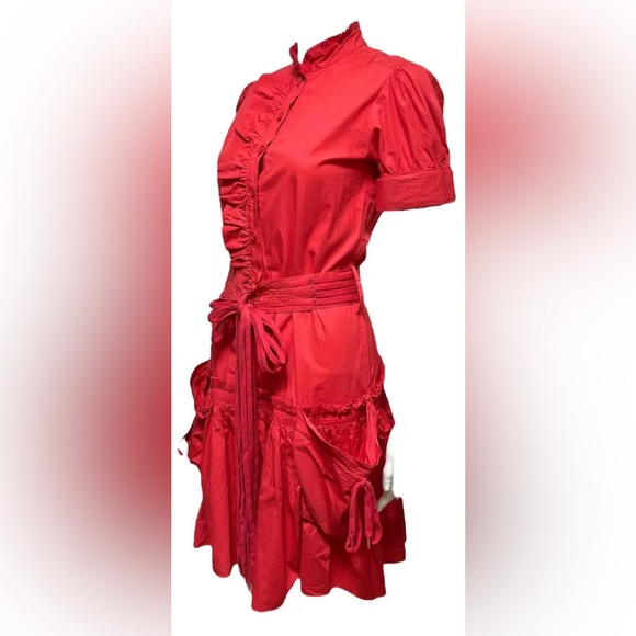 Mark Jacobs NWT/Size 2 button dow ruffle/shoelace belt/2 puff pockets SOLD Out - Picture 2 of 7